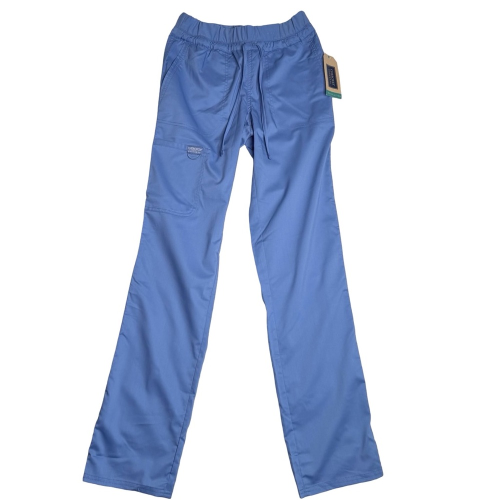 Cherokee Workwear Revolution Mid-Rise Cargo Scrub Pants Tall XS‎ - Ciel Blue